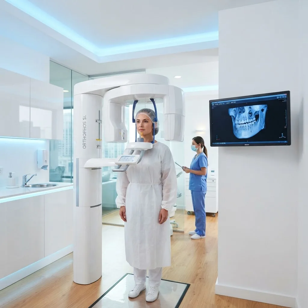 Advanced 3D dental CT scanner with digital imaging monitors at Nova Dental