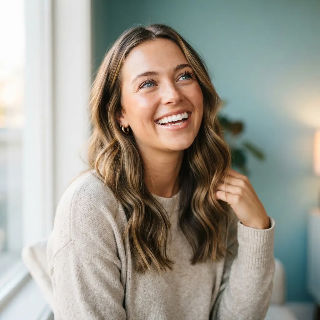 Happy patient smiling after her visit to Nova Dental
